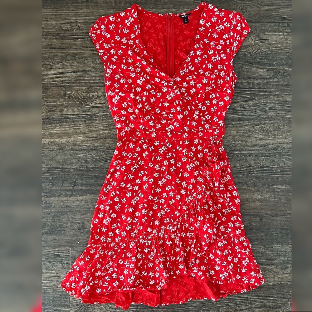 J. Crew Mercantile Red & White Floral Midi Dress Sz. 0